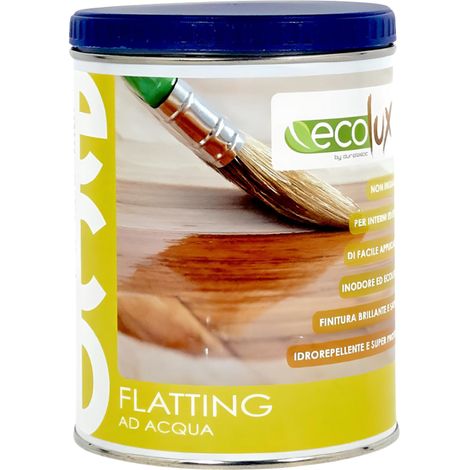 Ecolux flatting ad acqua ecologica satinata per legno trasparente formato 0,750 lt - confezione 1