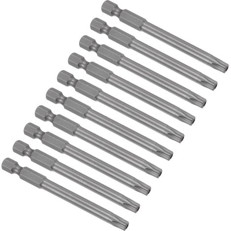 10 Pièces Embouts de Tournevis Torx Magnétiques T30 Acier S2 Tige hexagonale 6,35mm 1/4" Longueur totale 75mm 3" (1/5)