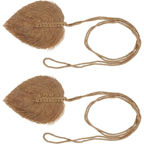 de 2 Embrasses de Rideaux en Corde de Coton Beige Fixations (1/5)