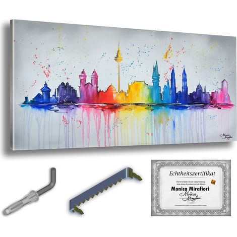 Monica Mirafiori  Dipinto a mano al 100%  Quadro Norimberga  140x70cm  Dipinto dipinto a mano  Pittura acrilica  Quadro acrilico di grandi dimensioni  Arte moderna  Dipinti artistici (1/5)