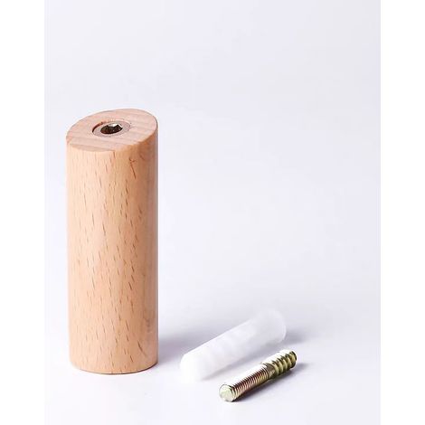 Crochets Muraux en Bois Patères pour Porte Chapeau en Tissu Décoration Porte d'entrée - 11 Pcs Hêtre (Orme Jaune 8cm) (1/5)
