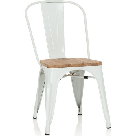 Chaise VANTAGGIO COMFORT W Métal blanc / Assise bois clair hjh OFFICE (1/5)