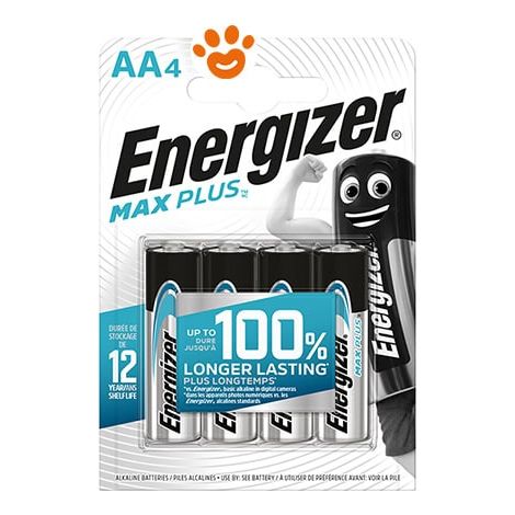 batterie alcaline energizer "max plus" aa 4 pezzi