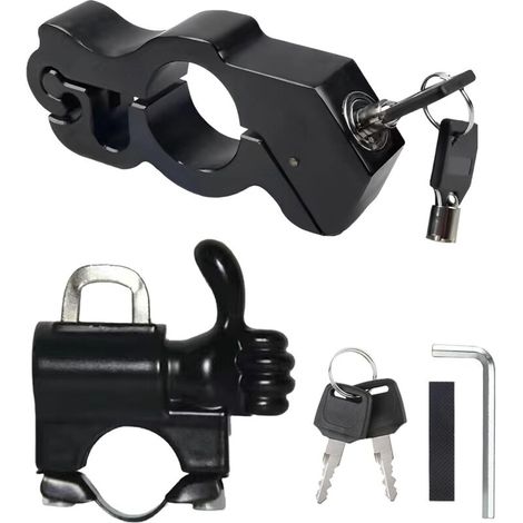 Motorcycle Handlebar Lock Anti-Theft Helmet Lock with 4 Keys,Anti-Theft Handle Lock Lock Motorcycle Handlebar Throttle Brake Lock Off-Road Bike for Scooter (1/5)