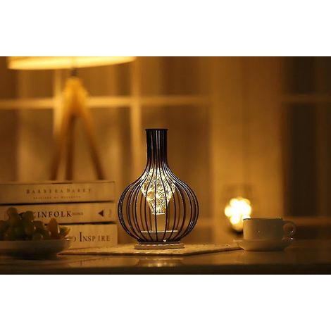 Vintage-Schmiedeeisenlampe in Form eines Weinglases, Nachttischlampe, dekoratives batterieloses Nachtlicht (Weinglas), Cy-Sake-Krug. (1/4)