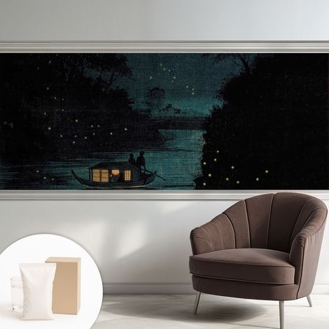 Papier peint avec colle pour décoration moderne de salon chambre à coucher cuisine et bureau Facile Lumières du soir 250x104 cm (1/5)