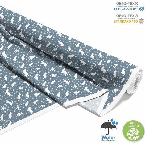 TESSUTI DECORATIVI PER ESTERNI OXFORD - Motivo sagome di gatti I DX657 (1/5)