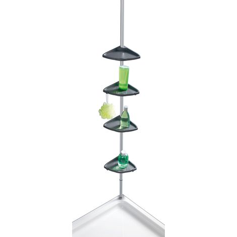Wenko Teleskop-Duschecke Compact Aluminium, silber, 4 Ablagen Ablagen & Badregale (1/5)