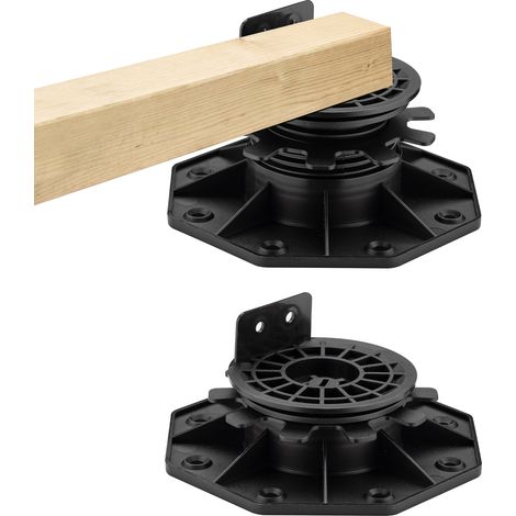Wiltec Stelzlager Stellfüße 40-70 mm für Holz und Aluminum 600 kg Traglast, Terrassenlager mit 5% Gefälleausgleich für Platten, Terrassendielen und Planken (1/5)