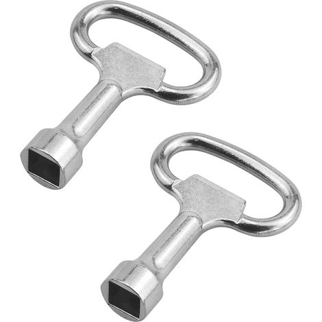 Lot de 2 Clés Carrées 8 mm, Clé de Purge pour Radiateurs, Clé Multifonction pour Robinets, Radiateurs et Compteurs de Gaz, Eau et Électricité (1/5)