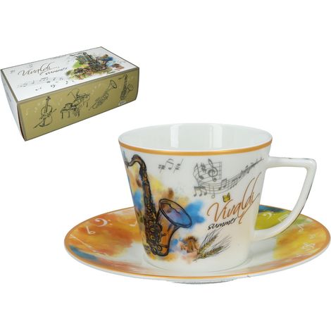 Tasse mit Untertasse Antonio Vivaldi Sommer Carmani Geschenk FÜR KAFFEEKUNST (1/5)