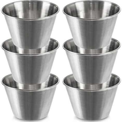 Bol de acero inoxidable para salsas, 9,5 cm, 240 ml, 6 unidades. (1/4)