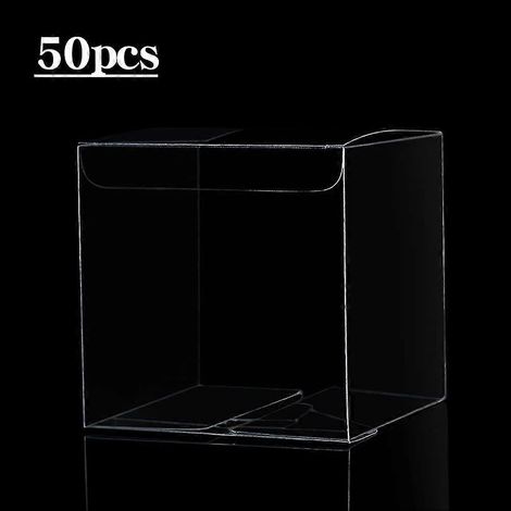 50 Stück durchsichtige Kunststoffboxen für Geschenke, PVC-Verpackungsbox, Geschenkverpackung, transparente Süßigkeitenbox, Hochzeitsgeschenk (1/3)