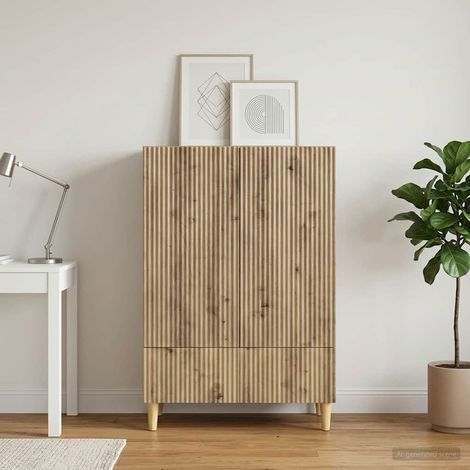 vidaXL Buffet Chêne artisanal 66 x 34,5 x 95 cm Bois d'ingénierie (1/5)