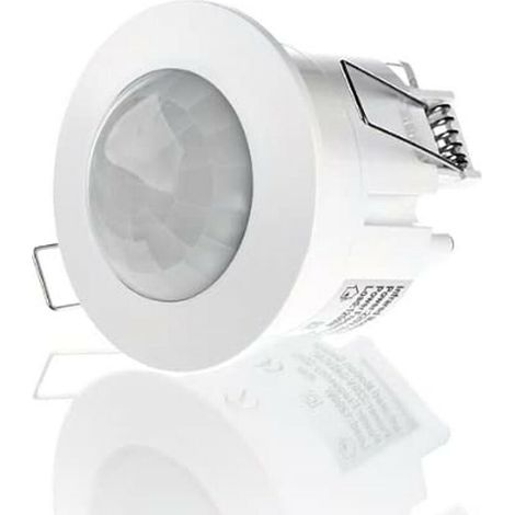 SENSORE DI MOVIMENTO INCASSO INFRAROSSI PIR IP44 1200W 360° PIR CREPUSCOLARE 6MT
