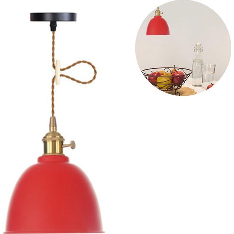 Abat-jour En Fer - Lustre Suspendu Industriel Rétro - Pour Cuisine Salle À Manger Café Bar - Diamètre 20 Cm Hauteur 16 Cm - 1 Pièce (1/5)