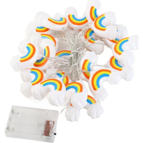 3 Meter lange Regenbogen-Lichterkette mit 20 LEDs, dekorativ und zum Aufhängen, ideal für Zuhause, Partys und Feste. (1/5)