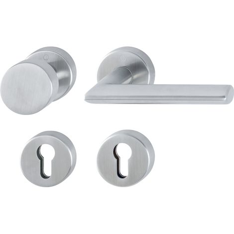 HOPPE® FH Wechselgarnitur mit Rosetten Stockholm FS-E58/42H/42HS/1140, Edelstahl, 10722445 (1/2)