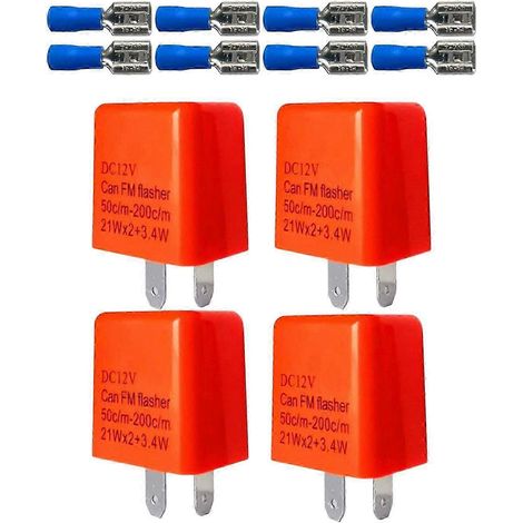 Stück Motorrad-LED-Blinkerrelais, 2-polig, 12 V, einfache Installation, universell für Autobahnen