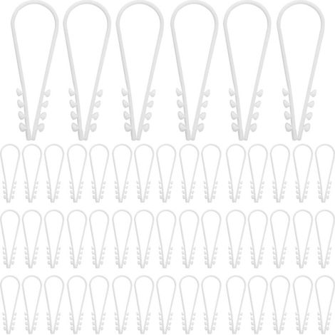 Lot de 100 Cheville à Enfoncer Chevilles Passe-Câble à Enfoncer Pour Câble Clips De Fil Matériel En Plastique Souple Longueur Pour Fixation Béton Brique Blanc (1/4)