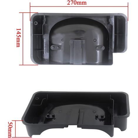 Bac d'évaporation du compresseur pour réfrigérateur congélateur bac récupérateur d'eau frigo dégivrage condensats plastique pièces bac de vidange compresseur de rechange universel (270 x 145 x 50 mm) (1/2)