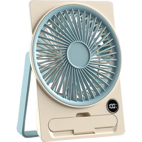 Ventilatore da tavolo,ricarica USB,design sottile a forma di carta,14,5 x 4 x 18 cm,6 velocità,portatile per camera da letto e campeggio (1/2)