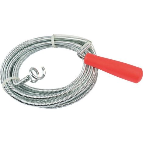 – Furet déboucheur de canalisation 5 m – Fil d'acier galvanisé – Spirale stable avec manivelle – Pour évacuations difficiles (1/2)