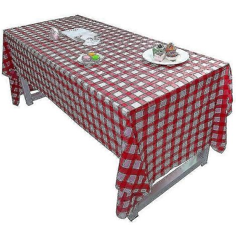 Nappe jetable rectangulaire en plastique à carreaux pour la cérémonie d'ouverture de la maternelle ou l'anniversaire d'un enfant (1/5)