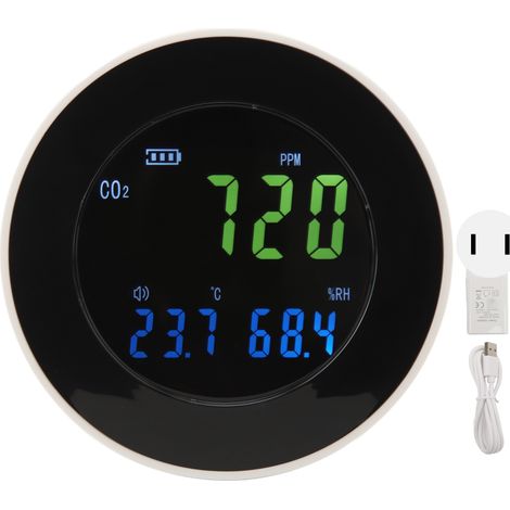 Détecteur CO2 HT501 Moniteur Portable Qualité de l’Air Mesure du Dioxyde de Carbone pour Maison Bureau Prise US 100-240V (1/5)
