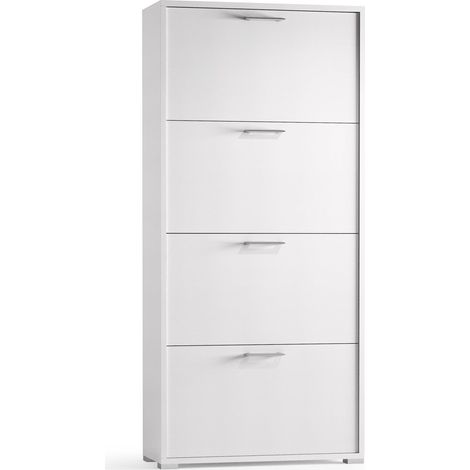Scarpiera Doppia Profondità Con 4 Ante Fino A 18 Paia Di Scarpe bianco/bianco (1/2)