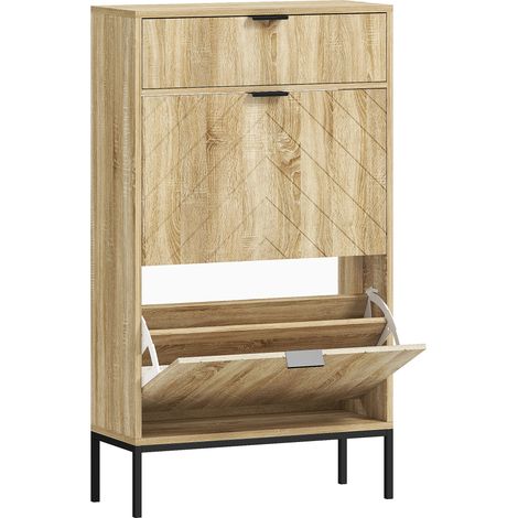 Meuble à chaussures design sur pied MACEO aspect chêne (1/5)