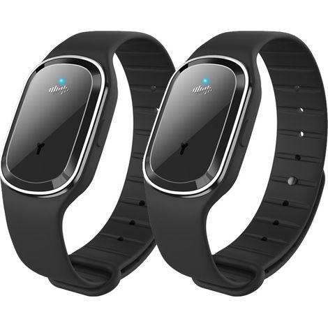 Bracelet-montre anti-moustiques à ultrasons, rechargeable par USB, convient aux adultes et aux enfants, lot de 2 (1/5)