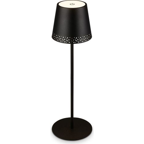 LED Akku-Tischleuchte Tischlampe höhenverstellbar IP44 schwarz RGB innen außen
