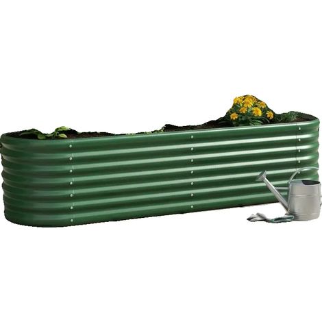 Aiuola da giardino in acciaio zincato, resistente agli agenti atmosferici, 152 x 40 x 36 cm (1/2)