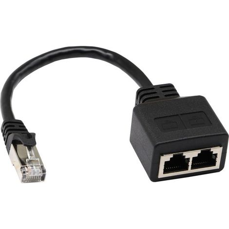(1Pièce) RJ45 Cble Adaptateur Répartiteur,1 RJ45 Mâle vers 2 RJ45 Femelle Réseau Y Splitter cble,Convient pour Super Ethernet de Catégorie 5, Ethernet de Catégorie 6. (1/5)