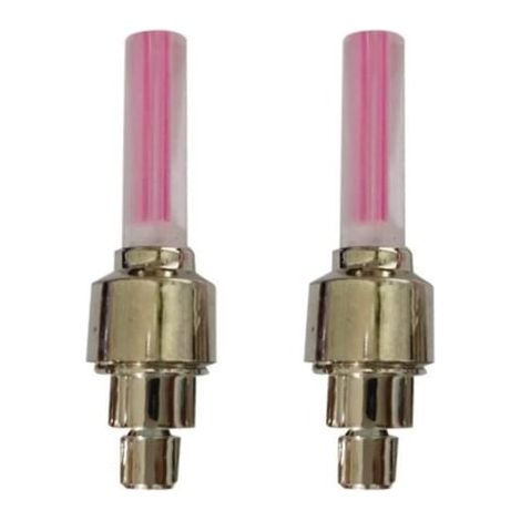 Bouchon de valve d'air - Rose - Lot de 2 - Lumière LED - Décoration vélo - Unisexe