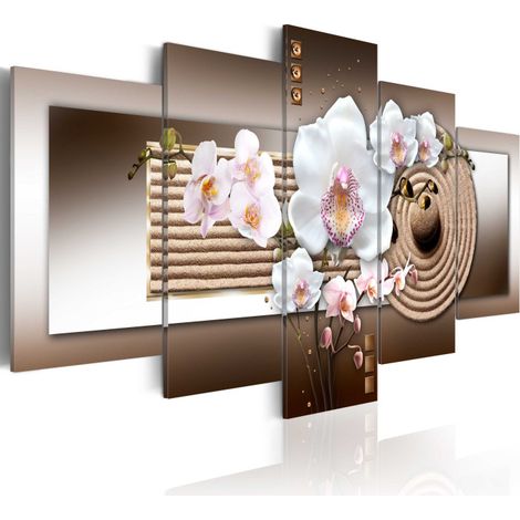 Tableau Imprimé "Orchid & Zen Garden" 100 x 200 cm (1/2)