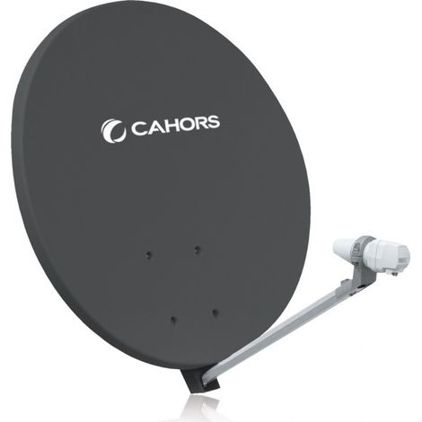 Parabole Satellite - CAHORS - SMC 70CM - Fibre Composite - Gris Anthracite - LNB Single