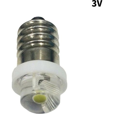 Douille de lampe, culot E10, 0,5 W, 4,5/6 V, 6000 K, finition blanche, pour l'installation, le réglage et la maintenance des systèmes électriques.-AquaForge (1/5)