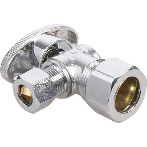 Robinets d'arrêt d'angle en laiton massif, filetage 5/8" x sortie 3/8", entrée 1/2", pour usage domestique et commercial, multicolores (1/5)