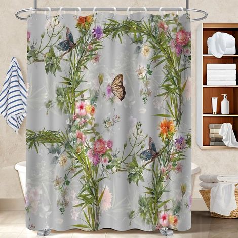 Rideau douche polyester 180x180 montage sans perçage bâche polyester douche pour salle de bain d’amis (1/5)