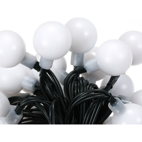 Solar-Lichterkette, 5,8 m, 30 LEDs, weiße Kugelform, 8 Modi, warmweiß, für Partys, Garten, Zuhause, Festdekoration (1/5)