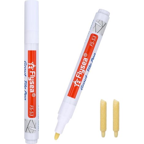 Argent2 Pièces Stylo Joint Carrelage, Blanchisseur Joint pour Cuisine, Salle de Bain, Murs, Sols, Carrelages(Blanc) (1/5)