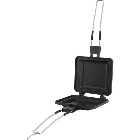 Appareil à sandwichs chauds avec poignée, grille amovible, poêle à frire, plaque de cuisson pour petit-déjeuner, compatible avec les cuisinières à gaz et à induction