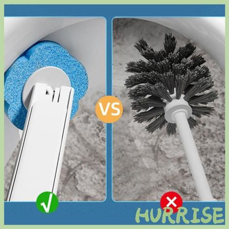 La brosse de toilette jetable élimine efficacement la saleté avec 6 têtes de brosse dissolvantes remplaçables pour un usage (1/4)