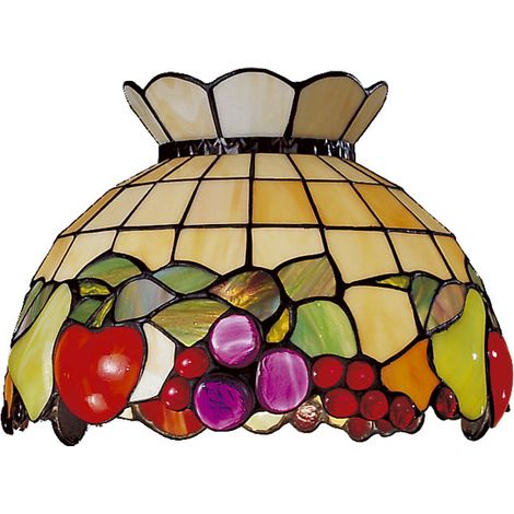 Paralume Tiffany In Vetro Decorato Multicolor D. 30Cm (1/2)