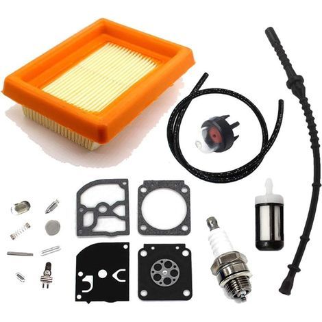 Filtre à Air Cleaner avec Kit de Réparation Membrane Kit et Tuyau d'essence pour Stihl FS120 FS200 FS250 FS300 FS350 FS400 FS450 FS480 FR350 FR450 FR480 Débroussailleuse Tuyau 4128 358 (1/5)