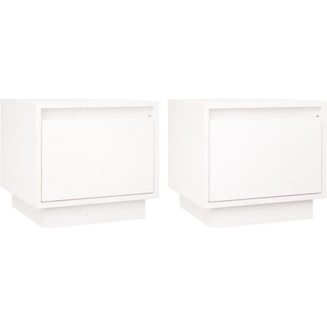 Maison Exclusive - Comodini 2 pz Bianc35x34x32 cm in Legno Massello di Pino
