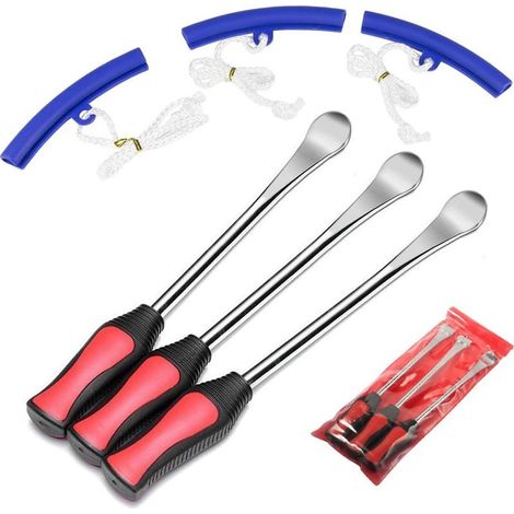 Palancas neumáticas de 3 cucharas con 3 protectores de llanta para accesorios de coche y motocicleta (1/5)