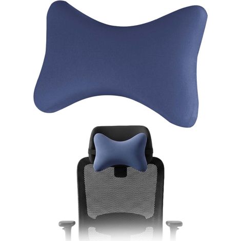 Coussin de Nuque en Mousse à mémoire de Forme avec Bandes Flexibles, 29x19x10 cm, Oreiller Cervical pour Appui Tete, Convient aux fauteuils, chaises de Bureau et chaises de Jardin (1/5)